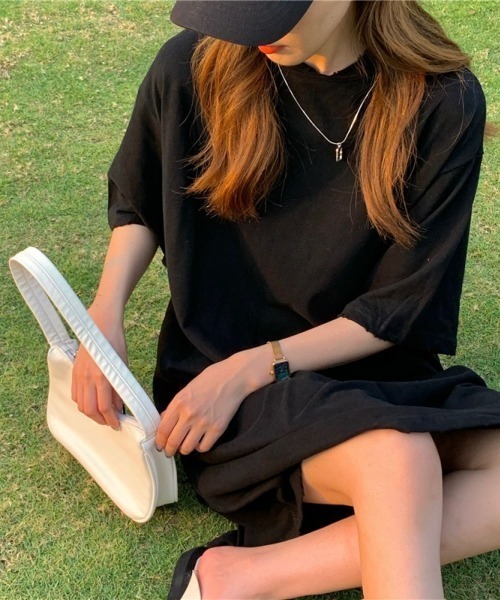 LETee（レティー）の「ティーシャツワンピース（Tシャツ/カットソー・レディース・マスタード/ブラウン/ブラック/ホワイト・FREE）」の12枚目の写真