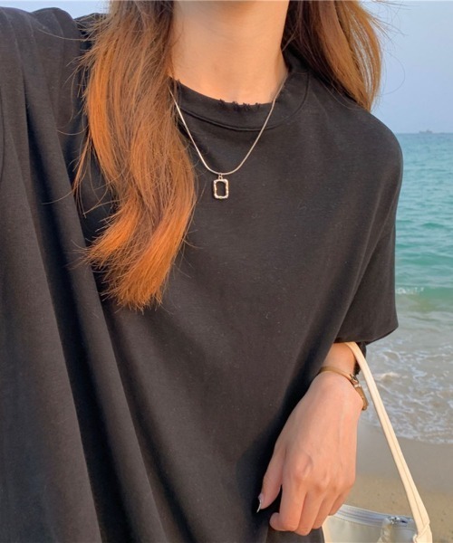 LETee（レティー）の「ティーシャツワンピース（Tシャツ/カットソー・レディース・マスタード/ブラウン/ブラック/ホワイト・FREE）」の13枚目の写真