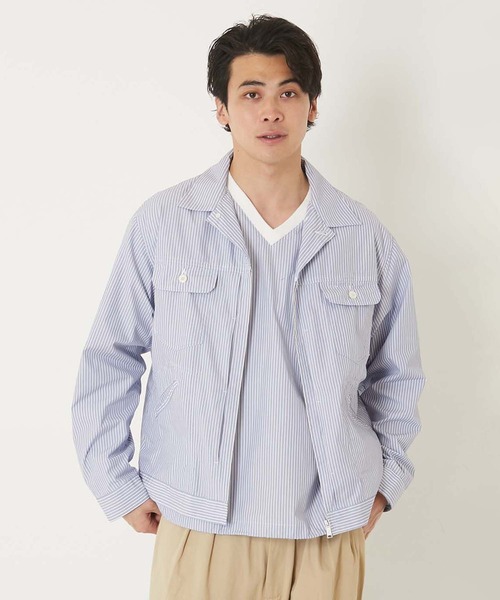 HOLLYWOOD RANCH MARKET(ハリウッドランチマーケット)の「JK0090 ブロードジップアップジャケット(ブルゾン・メンズ・ネイビー/ブルー・SMALL/MEDIUM/LARGE/X-LARGE)」の9枚目の写真