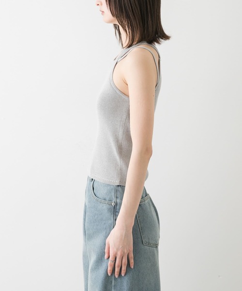 SENSE OF PLACE by URBAN RESEARCH(センスオブプレイスバイアーバンリサーチ)の「ダブルストラップカップツキニットタンク(タンクトップ・レディース・ブラック/グレー/オフホワイト・ONE)」の16枚目の写真