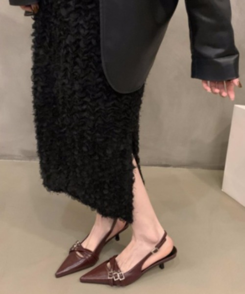 Mela(メラ)の「ベルテッドスリングバックパンプス(パンプス・レディース・ワインレッド/シルバー/ブラック・36/37/38/39)」の9枚目の写真