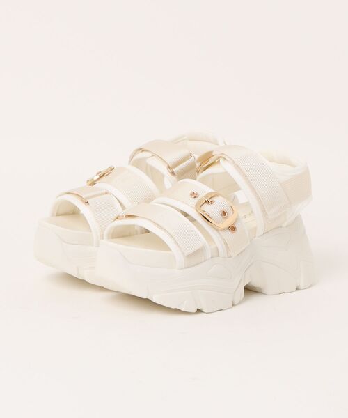 grandfleur（グランドフルール）の「【grandfleur】レディース　厚底カジュアルサンダル（サンダル・レディース・ブラック/アイボリー/ベージュ・S/M/L/LL）」の2枚目の写真