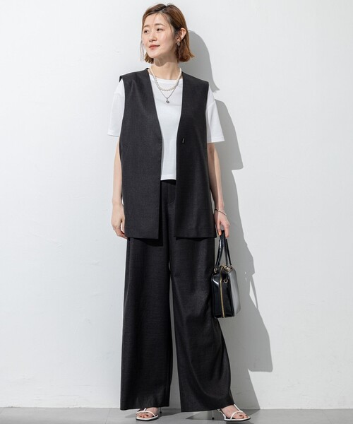 23区(ニジュウサンク)の「【洗える】トリアセスラブストレッチ ワイド パンツ(その他パンツ・レディース・ベージュ系/ブラック系・36/38/40)」の7枚目の写真