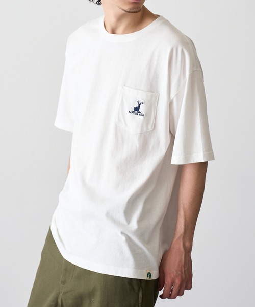CAPTAIN STAG（キャプテンスタッグ）の「【CAPTAIN STAG】8051420 OE天竺【C100】ポケ付きワンポイントTシャツ（Tシャツ/カットソー・メンズ・ブラック/ネイビー/オフホワイト/グレー/グリーン・M/L/XL）」の7枚目の写真