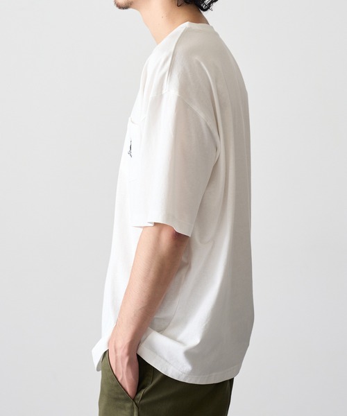 CAPTAIN STAG（キャプテンスタッグ）の「【CAPTAIN STAG】8051420 OE天竺【C100】ポケ付きワンポイントTシャツ（Tシャツ/カットソー・メンズ・ブラック/ネイビー/オフホワイト/グレー/グリーン・M/L/XL）」の9枚目の写真