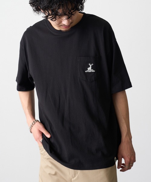 CAPTAIN STAG（キャプテンスタッグ）の「【CAPTAIN STAG】8051420 OE天竺【C100】ポケ付きワンポイントTシャツ（Tシャツ/カットソー・メンズ・ブラック/ネイビー/オフホワイト/グレー/グリーン・M/L/XL）」の15枚目の写真