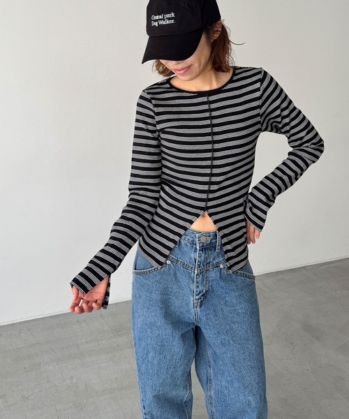 Miller パネルリブスリットプルオーバー(Tシャツ/カットソー Miller パネルリブスリットプルオーバー(Tシャツ/カットソー
