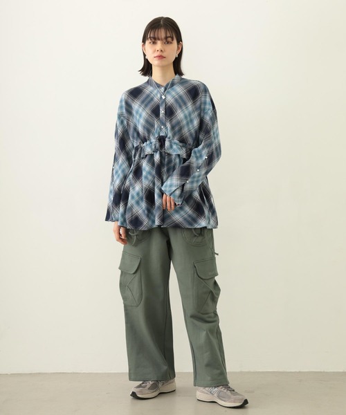 MILKFED.（ミルクフェド）の「RUFFLED TUNIC（シャツ/ブラウス・レディース・ブルー/ブラック/オリーブ・ONE SIZE）」の11枚目の写真
