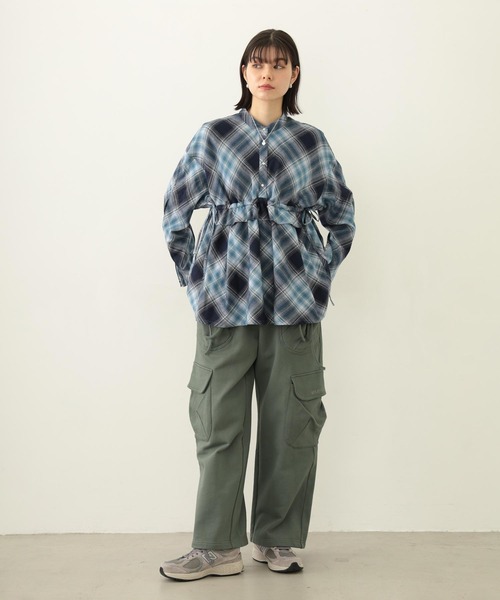 MILKFED.（ミルクフェド）の「RUFFLED TUNIC（シャツ/ブラウス・レディース・ブルー/ブラック/オリーブ・ONE SIZE）」の14枚目の写真