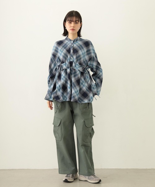MILKFED.（ミルクフェド）の「RUFFLED TUNIC（シャツ/ブラウス・レディース・ブルー/ブラック/オリーブ・ONE SIZE）」の15枚目の写真