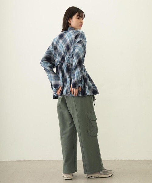 MILKFED.（ミルクフェド）の「RUFFLED TUNIC（シャツ/ブラウス・レディース・ブルー/ブラック/オリーブ・ONE SIZE）」の16枚目の写真