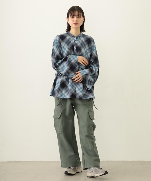 MILKFED.（ミルクフェド）の「RUFFLED TUNIC（シャツ/ブラウス・レディース・ブルー/ブラック/オリーブ・ONE SIZE）」の17枚目の写真