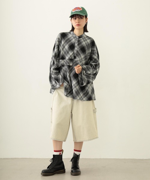 MILKFED.（ミルクフェド）の「RUFFLED TUNIC（シャツ/ブラウス・レディース・ブルー/ブラック/オリーブ・ONE SIZE）」の8枚目の写真