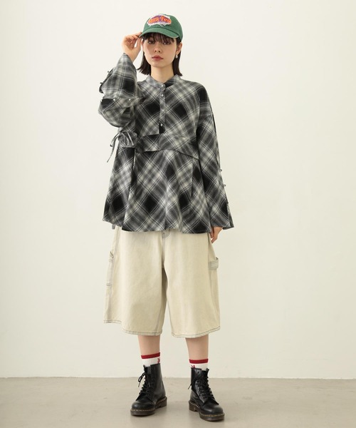 MILKFED.（ミルクフェド）の「RUFFLED TUNIC（シャツ/ブラウス・レディース・ブルー/ブラック/オリーブ・ONE SIZE）」の9枚目の写真