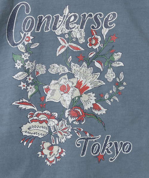 CONVERSE TOKYO（コンバーストウキョウ）の「PIGMENT DYE FLOWER LOGO TEE（Tシャツ/カットソー・レディース・ホワイト/ブラック/ブルー・SMALL/MEDIUM）」の14枚目の写真