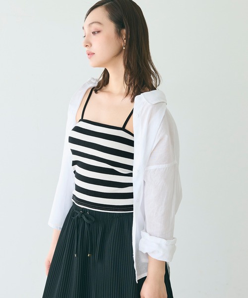 coca（coca）（コカ）の「OUTBRA カップ付きボーダーキャミソール（キャミソール・レディース・ブルー/アイボリー・S/M/L）」の18枚目の写真