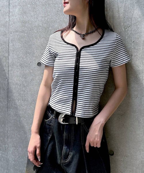 PAGEBOY（ページボーイ）の「リブホックコンパクトＴシャツ（Tシャツ/カットソー・レディース・ホワイト系その他/ブラック系その他/グレー・FREE）」の13枚目の写真