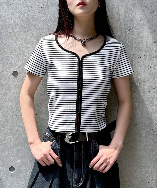 PAGEBOY（ページボーイ）の「リブホックコンパクトＴシャツ（Tシャツ/カットソー・レディース・ホワイト系その他/ブラック系その他/グレー・FREE）」の12枚目の写真