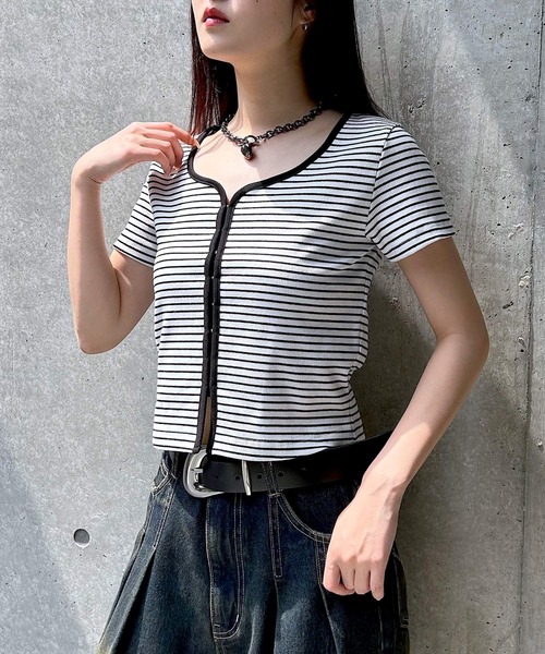 PAGEBOY（ページボーイ）の「リブホックコンパクトＴシャツ（Tシャツ/カットソー・レディース・ホワイト系その他/ブラック系その他/グレー・FREE）」の11枚目の写真