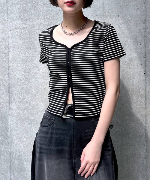 PAGEBOY（ページボーイ）の「リブホックコンパクトＴシャツ（Tシャツ/カットソー・レディース・ホワイト系その他/ブラック系その他/グレー・FREE）」の8枚目の写真