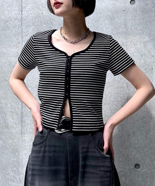 PAGEBOY（ページボーイ）の「リブホックコンパクトＴシャツ（Tシャツ/カットソー・レディース・ホワイト系その他/ブラック系その他/グレー・FREE）」の7枚目の写真