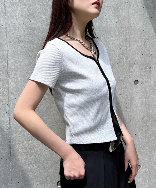 PAGEBOY（ページボーイ）の「リブホックコンパクトＴシャツ（Tシャツ/カットソー・レディース・ホワイト系その他/ブラック系その他/グレー・FREE）」の14枚目の写真