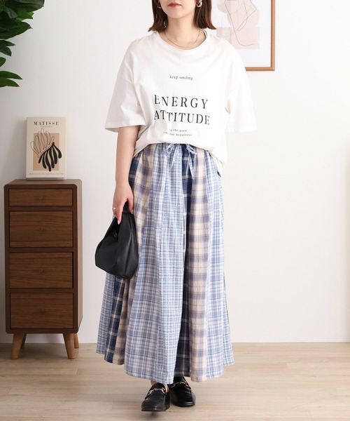 Emago(イマゴ)の「EMAGO 切替えチェックスカート(スカート・レディース・ブルー/グリーン・FREE)」の10枚目の写真