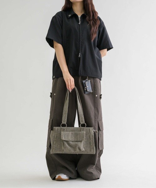 EPNK(イーピーエヌケー)の「【EPNK】Eyelet zip up half shirt / アイレットジップアップハーフシャツ(シャツ/ブラウス・メンズ・チャコールグレー/ブラック・SMALL/MEDIUM/LARGE)」の13枚目の写真