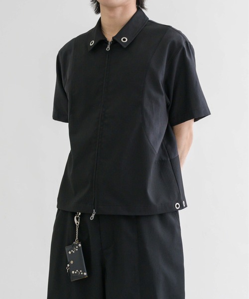 EPNK(イーピーエヌケー)の「【EPNK】Eyelet zip up half shirt / アイレットジップアップハーフシャツ(シャツ/ブラウス・メンズ・チャコールグレー/ブラック・SMALL/MEDIUM/LARGE)」の15枚目の写真