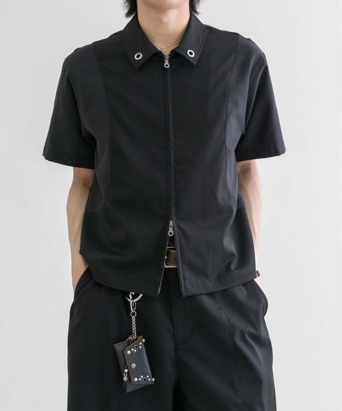 EPNK(イーピーエヌケー)の「【EPNK】Eyelet zip up half shirt / アイレットジップアップハーフシャツ(シャツ/ブラウス・メンズ・チャコールグレー/ブラック・SMALL/MEDIUM/LARGE)」の17枚目の写真