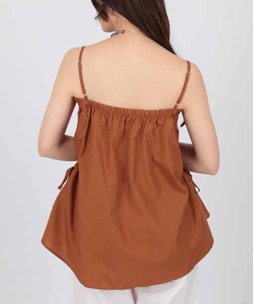 SUWDEE(スーディー)の「drawstring ribbon camisole blouse(キャミソール・レディース・ブラック・FREE)」の6枚目の写真