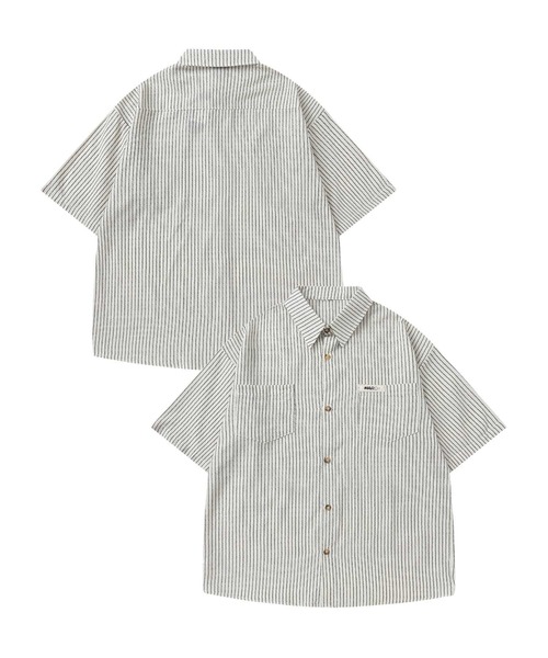 HOOK(フック)の「ユニークラインストライプ半袖シャツ (SS)(シャツ/ブラウス・メンズ・ダークグリーン/ブラック・LARGE/MEDIUM)」の10枚目の写真