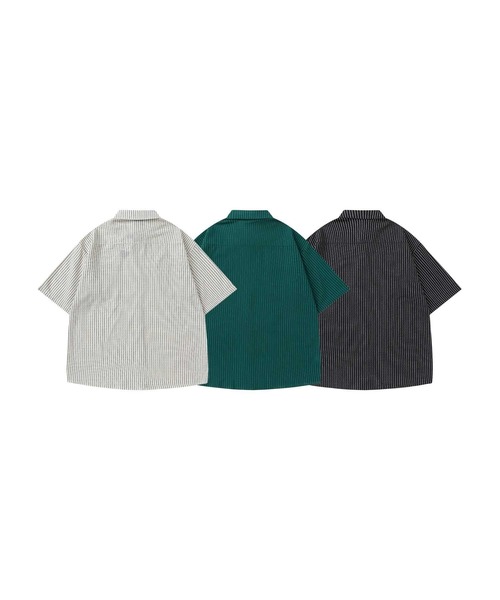 HOOK(フック)の「ユニークラインストライプ半袖シャツ (SS)(シャツ/ブラウス・メンズ・ダークグリーン/ブラック・LARGE/MEDIUM)」の11枚目の写真