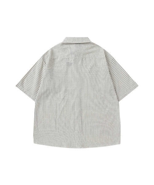 HOOK(フック)の「ユニークラインストライプ半袖シャツ (SS)(シャツ/ブラウス・メンズ・ダークグリーン/ブラック・LARGE/MEDIUM)」の13枚目の写真