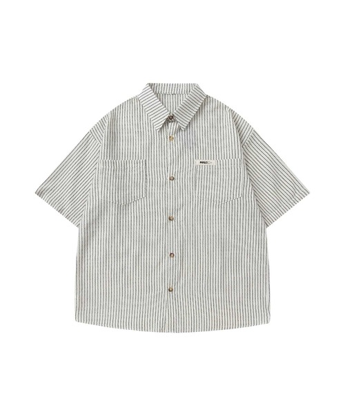 HOOK(フック)の「ユニークラインストライプ半袖シャツ (SS)(シャツ/ブラウス・メンズ・ダークグリーン/ブラック・LARGE/MEDIUM)」の14枚目の写真