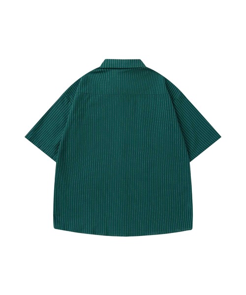 HOOK(フック)の「ユニークラインストライプ半袖シャツ (SS)(シャツ/ブラウス・メンズ・ダークグリーン/ブラック・LARGE/MEDIUM)」の15枚目の写真