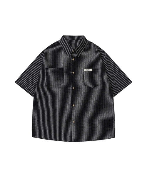 HOOK(フック)の「ユニークラインストライプ半袖シャツ (SS)(シャツ/ブラウス・メンズ・ダークグリーン/ブラック・LARGE/MEDIUM)」の18枚目の写真