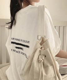 ビッグシルエットロゴtシャツ レディース