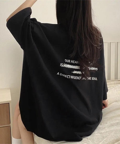 Miniministore（ミニミニストア）の「ビッグシルエットロゴtシャツ レディース（Tシャツ/カットソー・レディース・ブラック/ブルー/ホワイト/ダークグレー・FREE）」の10枚目の写真