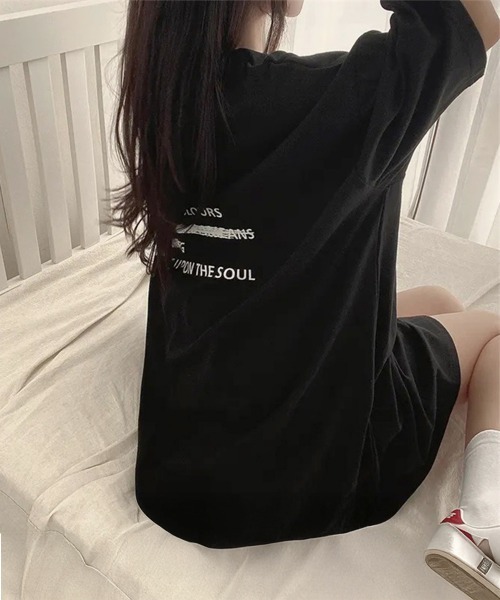 Miniministore（ミニミニストア）の「ビッグシルエットロゴtシャツ レディース（Tシャツ/カットソー・レディース・ブラック/ブルー/ホワイト/ダークグレー・FREE）」の11枚目の写真
