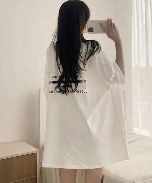 Miniministore（ミニミニストア）の「ビッグシルエットロゴtシャツ レディース（Tシャツ/カットソー・レディース・ブラック/ブルー/ホワイト/ダークグレー・FREE）」の16枚目の写真