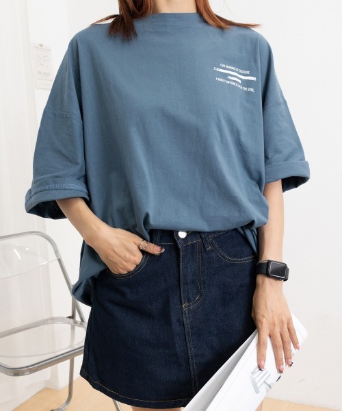 Miniministore（ミニミニストア）の「ビッグシルエットロゴtシャツ レディース（Tシャツ/カットソー・レディース・ブラック/ブルー/ホワイト/ダークグレー・FREE）」の21枚目の写真