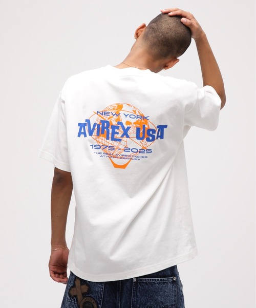 AVIREX(アヴィレックス)の「AVIREX USA T-SHIRT / ロゴ 半袖Tシャツ / AVIREX / アヴィレックス(Tシャツ/カットソー・メンズ・ブラック/パープル/ホワイト・MEDIUM/LARGE/X-LARGE/XX-LARGE)」の4枚目の写真