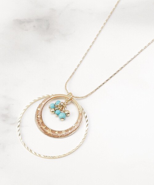 ITS'DEMO（イッツデモ）の「透かしターコイズリングネックレス（ネックレス・レディース・シルバー/ゴールド・00）」の3枚目の写真