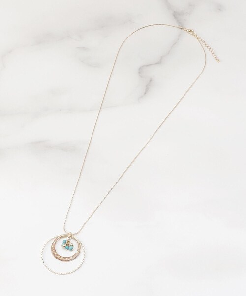 ITS'DEMO（イッツデモ）の「透かしターコイズリングネックレス（ネックレス・レディース・シルバー/ゴールド・00）」の4枚目の写真