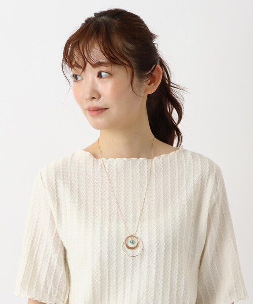 ITS'DEMO（イッツデモ）の「透かしターコイズリングネックレス（ネックレス・レディース・シルバー/ゴールド・00）」の7枚目の写真