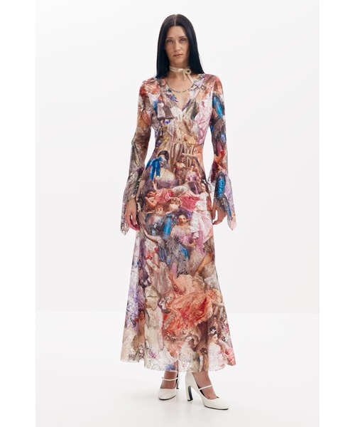 Desigual(デシグアル)の「【Desigual×Maria Escote】バロックプリント レースロングワンピース(ワンピース・レディース・マルチ・XS/S/L/XL/M)」の4枚目の写真
