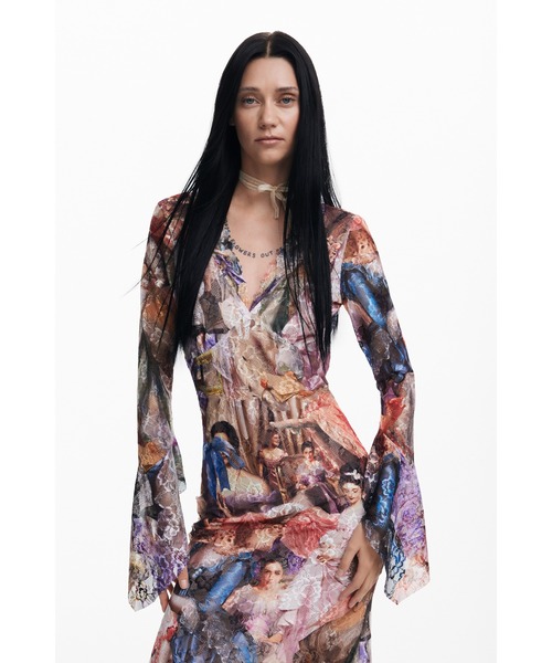 Desigual(デシグアル)の「【Desigual×Maria Escote】バロックプリント レースロングワンピース(ワンピース・レディース・マルチ・XS/S/L/XL/M)」の6枚目の写真