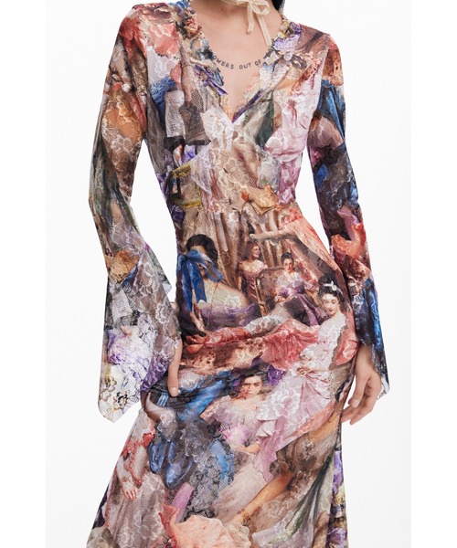Desigual(デシグアル)の「【Desigual×Maria Escote】バロックプリント レースロングワンピース(ワンピース・レディース・マルチ・XS/S/L/XL/M)」の2枚目の写真