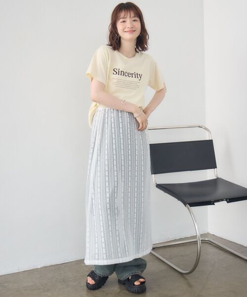 RETRO GIRL(レトロガール)の「メッセージロゴチビTEE(Tシャツ/カットソー・レディース・オフホワイト/ナチュラル/ライトグレー・FREE)」の12枚目の写真